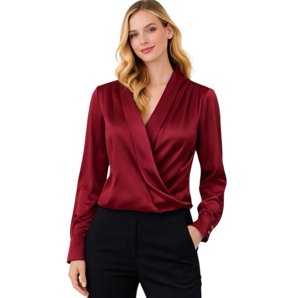 Silky Soft Draping Blouse Top - Picture 3 of 9